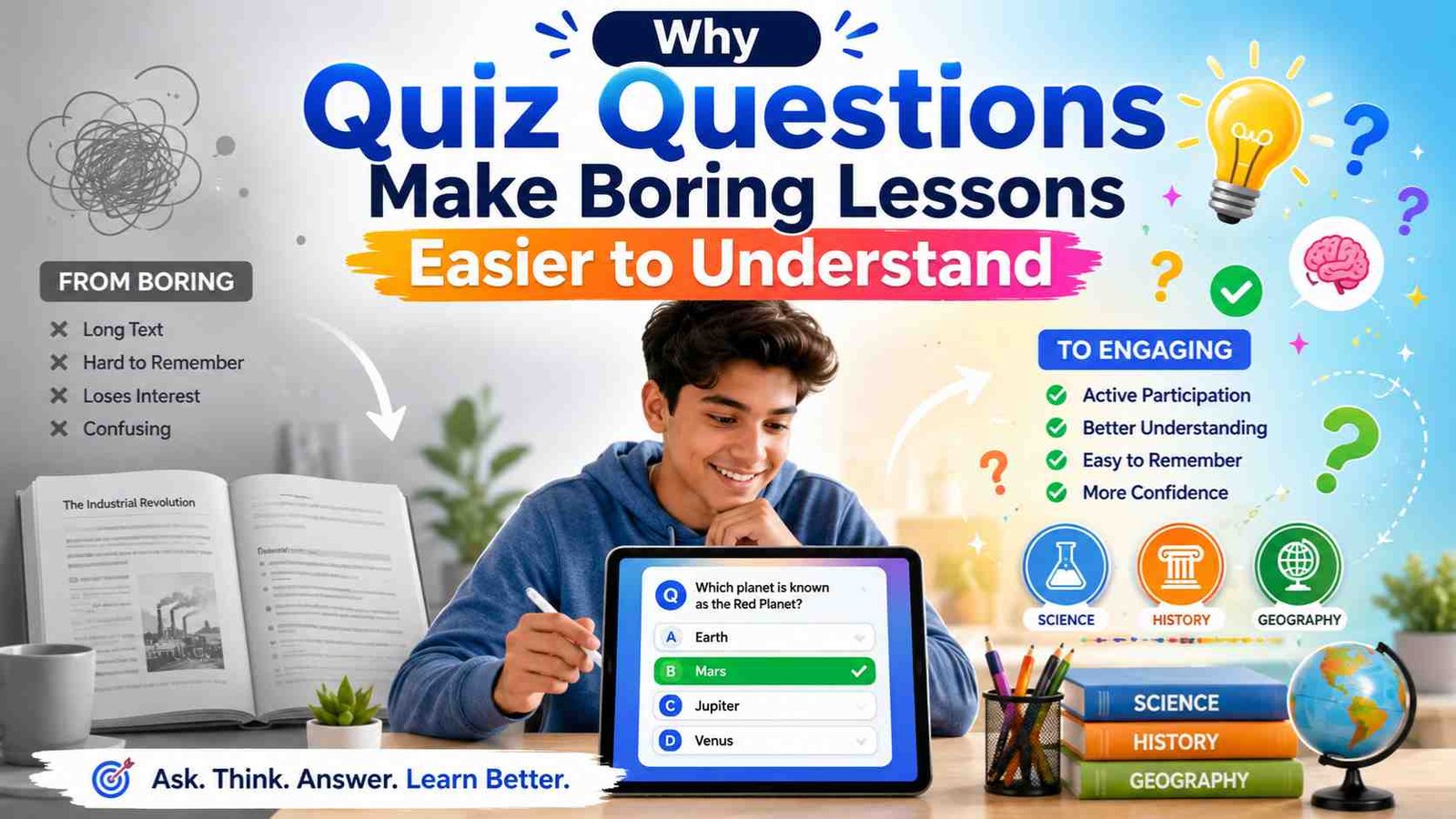 Why Quiz Questions Make Boring Lessons Easier to Understand