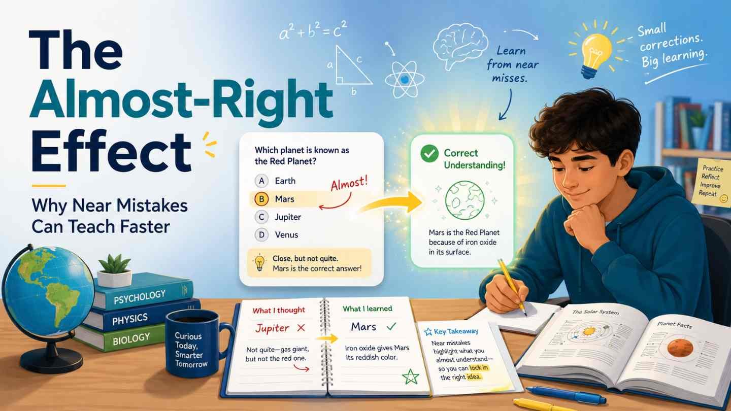 The Almost-Right Effect: Why Near Mistakes Can Teach Faster