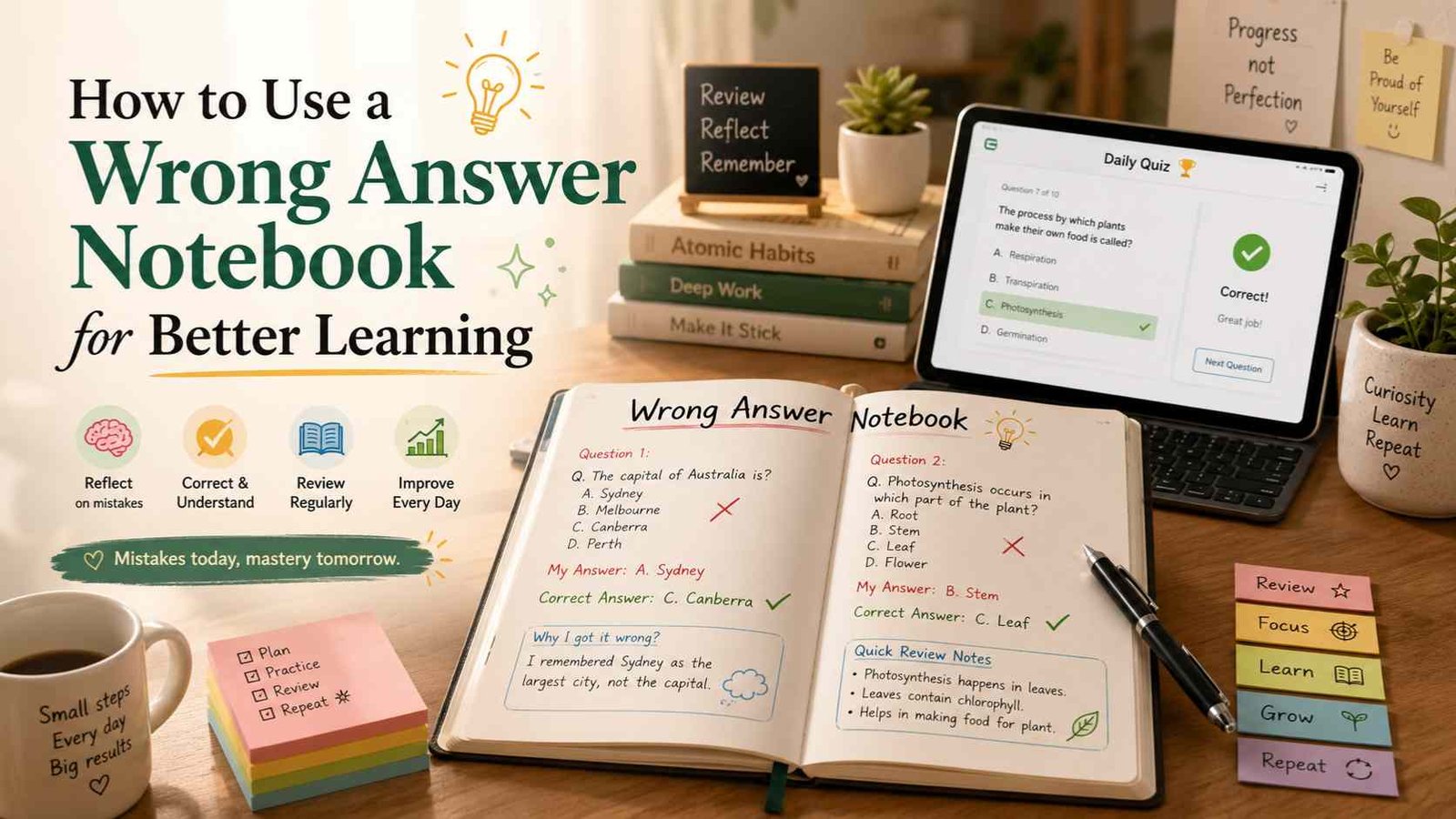 How to Use a Wrong Answer Notebook for Better Learning