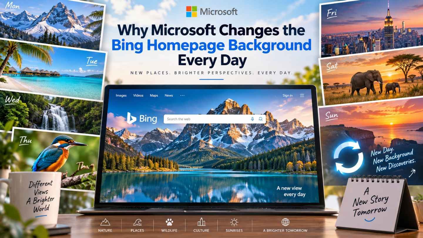 Bing homepage daily background image with quiz — why Microsoft changes the Bing background every day